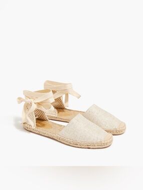 5 FOR $25 | J. Crew Factory Lace-Up Espadrilles Cream 10